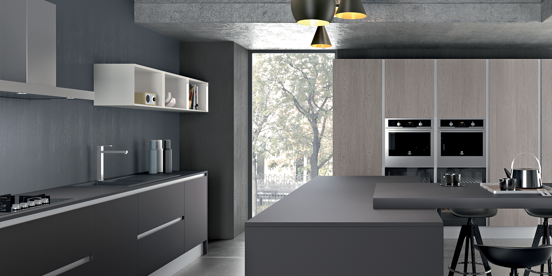 Grey Industrial Kitchen