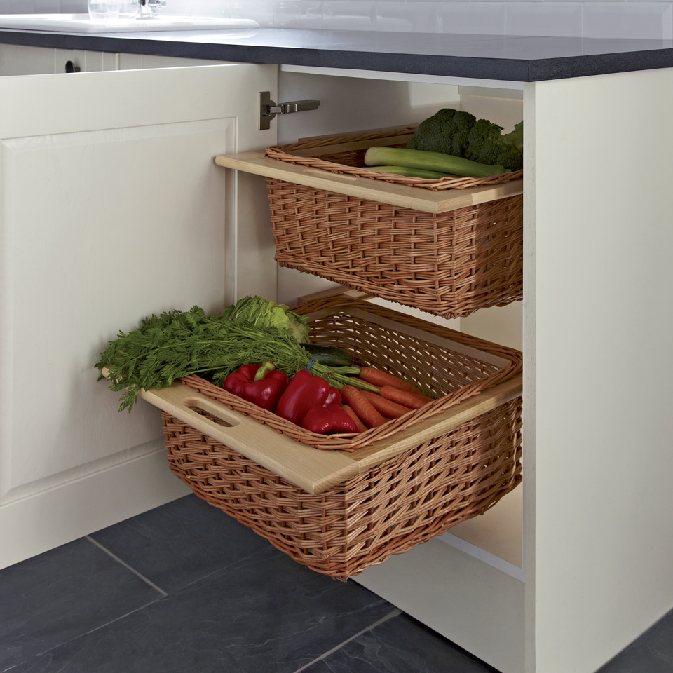 Vegetable shop storage baskets